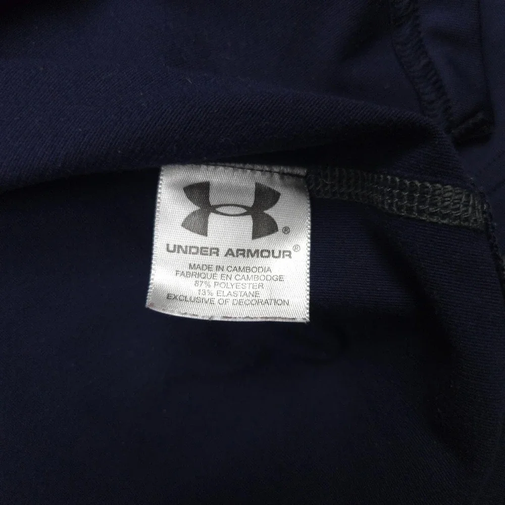 Under Armour ColdGear Fitted Mock Neck Base Layer Shirt Mens Large Navy